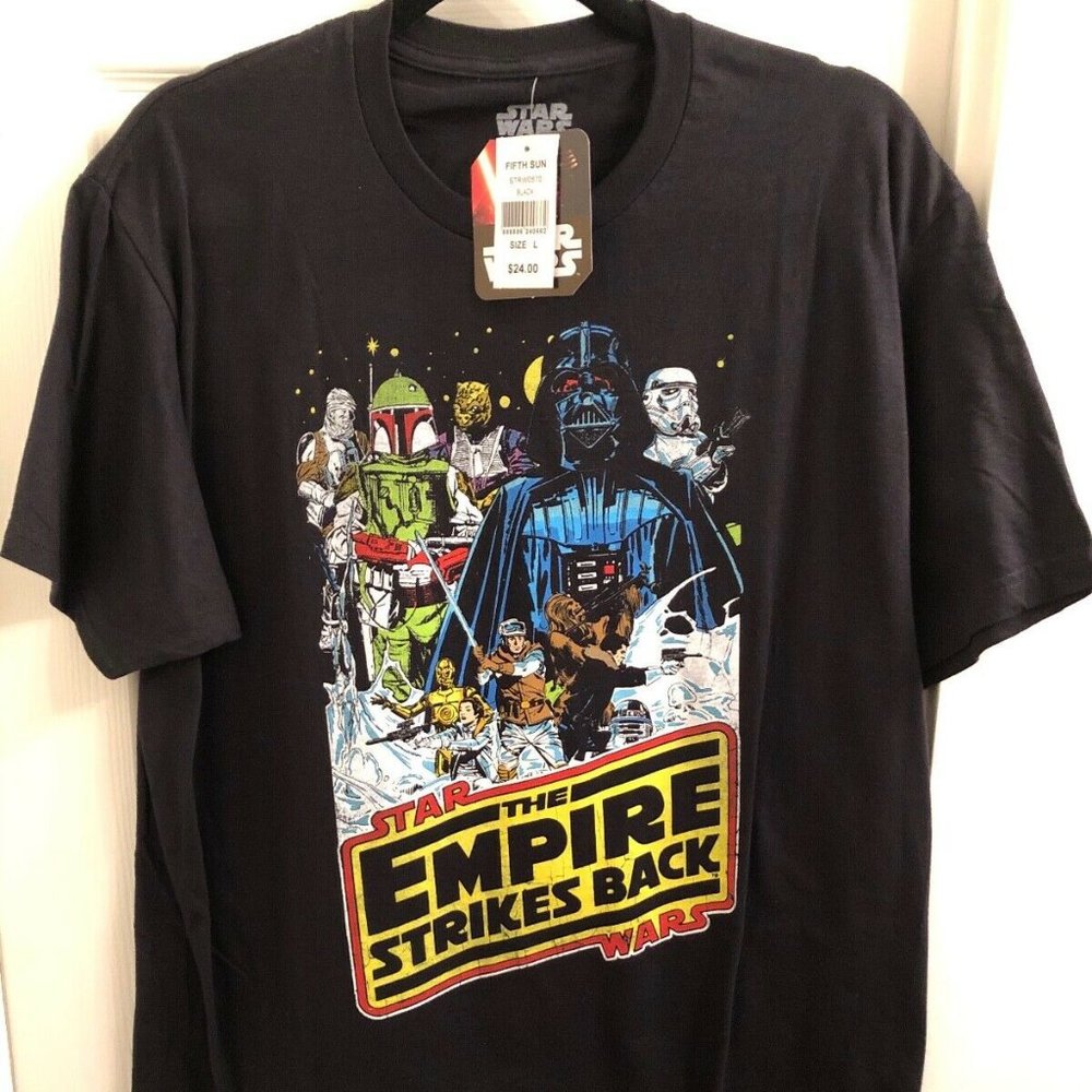 Star Wars Empire Strikes Back Al Williamson Art Black Shirt Men Size Large NWT